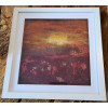 Wet Felted Sunset Art in Frame